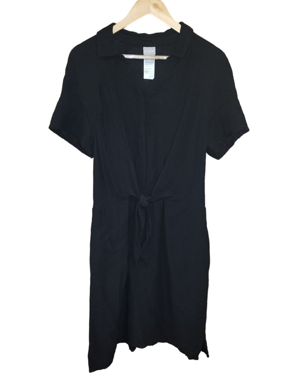 Chico's black faux wrap Dress womens size 2.5
